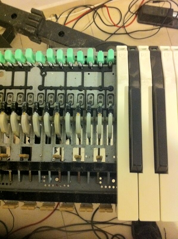 Close-up of the key mechanism