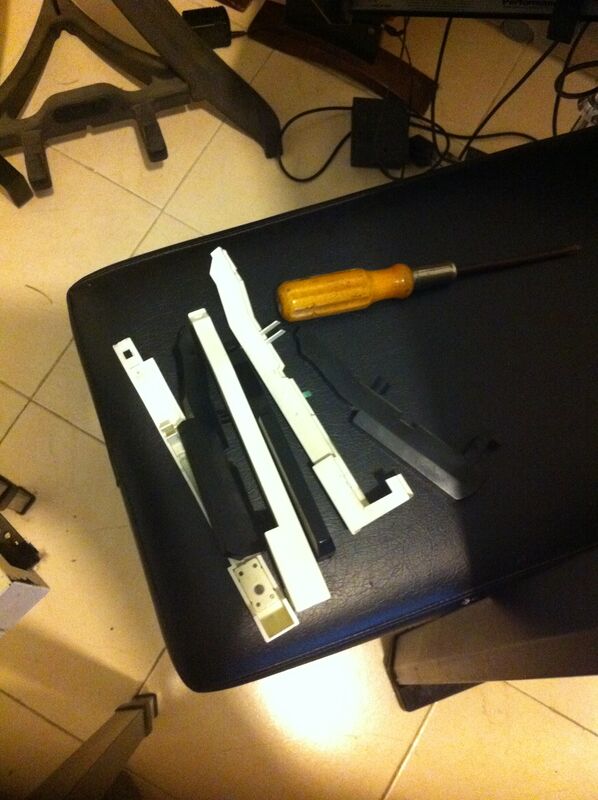 Removed keys and screwdriver on a table