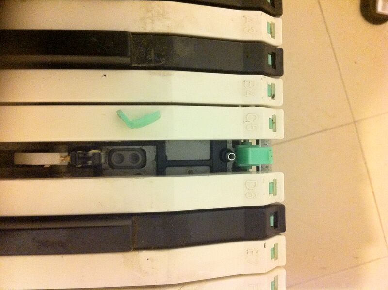 Close-up showing the key labels