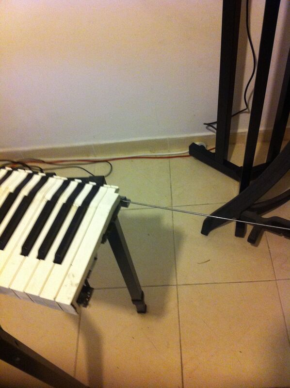 Keys leaning with the steel rod pulled out